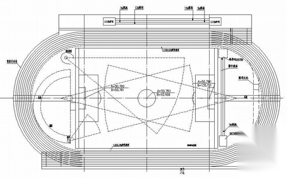 某体育学院体育场建筑施工图施工图下载【ID:160727133】