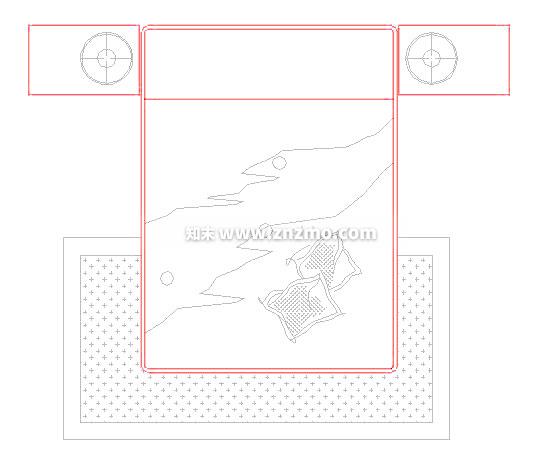 双人床cad施工图下载【ID:178349136】