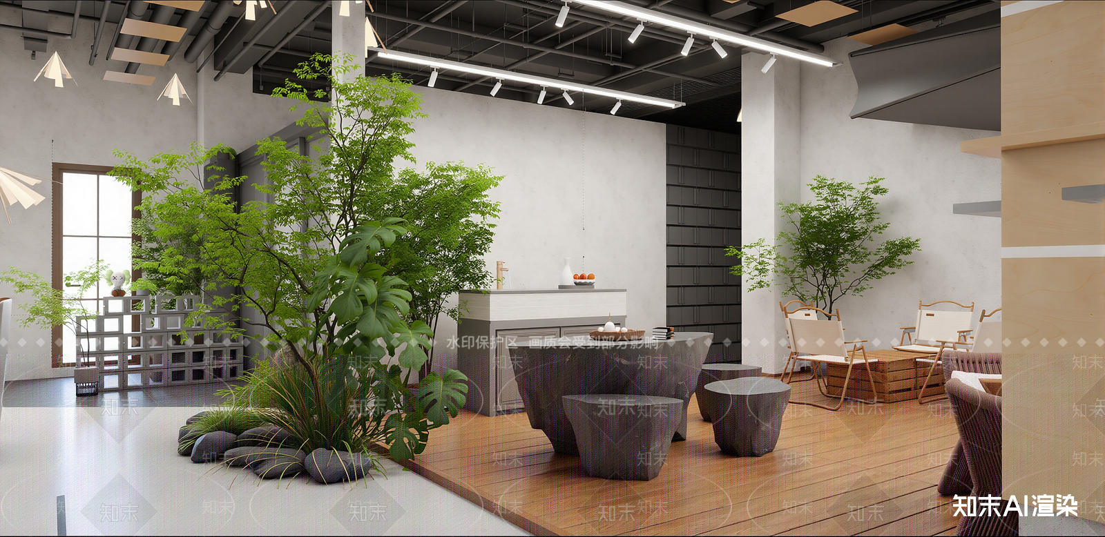 现代咖啡厅SU模型下载【ID:1215210223】