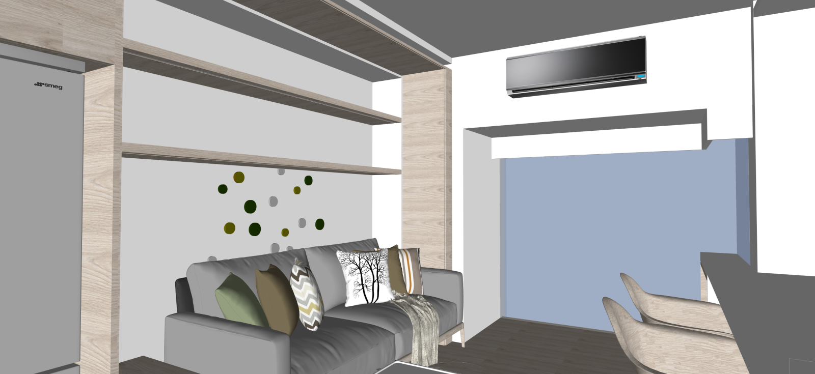 现代家居客厅SU模型下载【ID:1222130703】