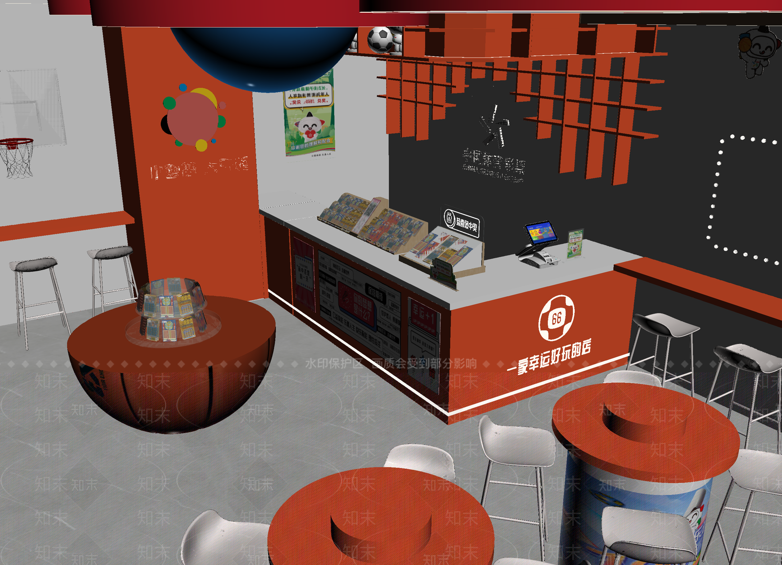 现代奶茶店3D模型下载【ID:1215072053】