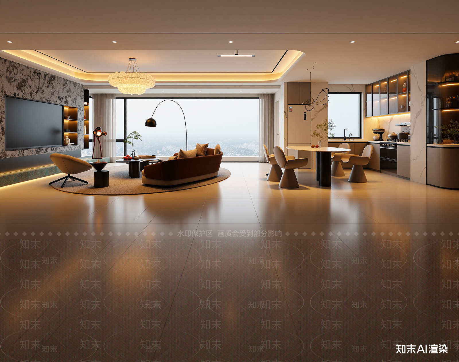 现代客餐厅3D模型下载【ID:1221488180】
