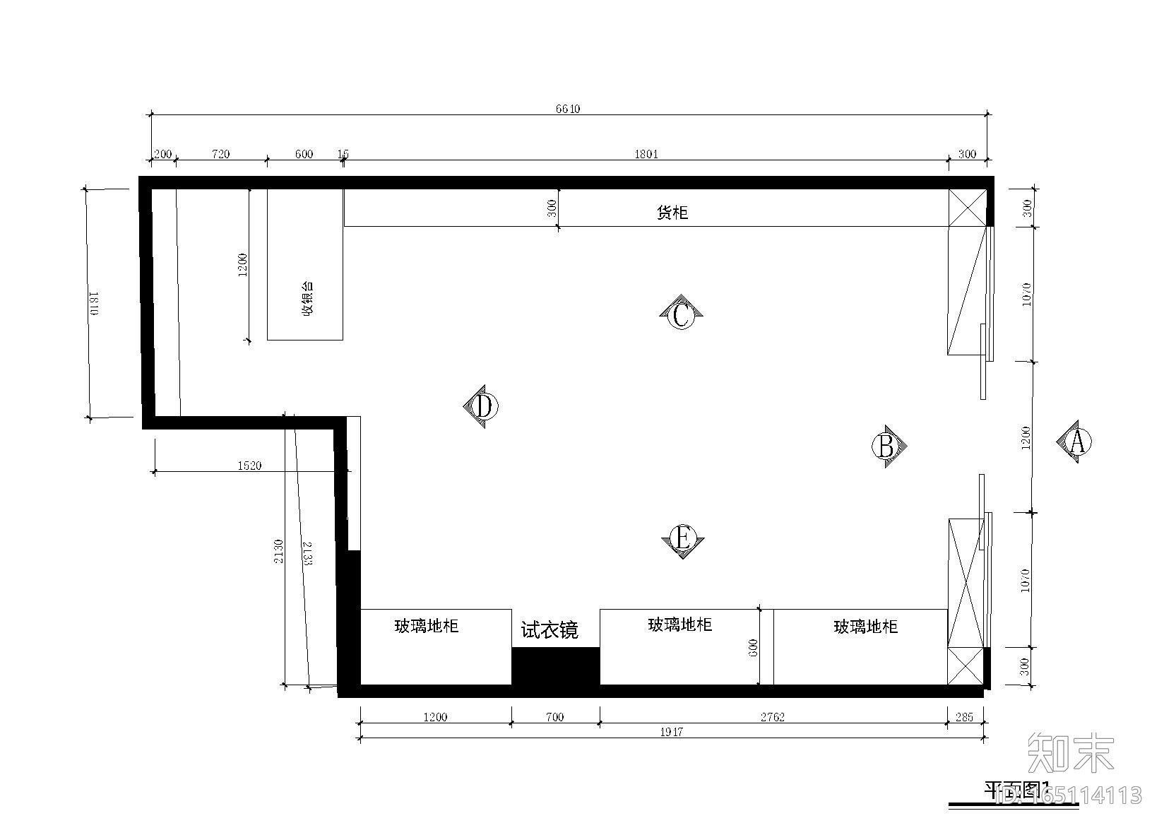 [原创]皮具旗舰专卖店施工图_效果图_3D模型cad施工图下载【ID:165114111】