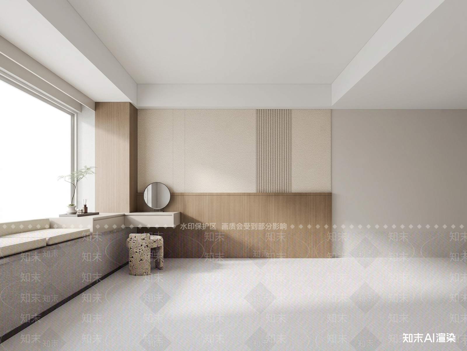 简约梳妆台榻榻米卧室3D模型下载【ID:1227390964】
