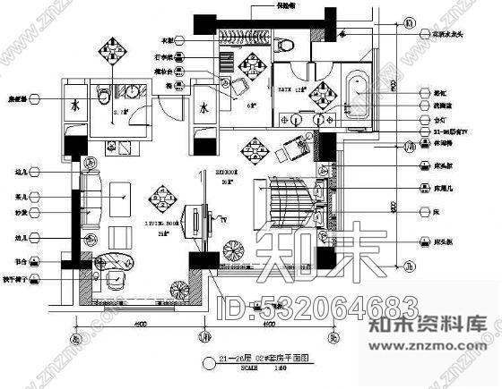 五星酒店大套房室内设计cad施工图下载【ID:532064683】