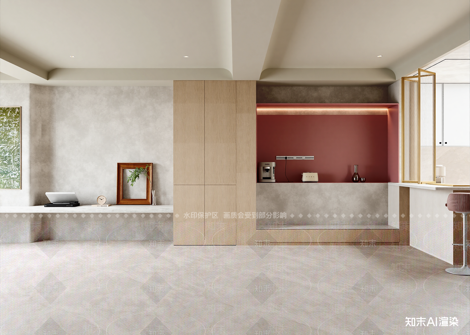 现代开放式厨房3D模型下载【ID:1214995690】