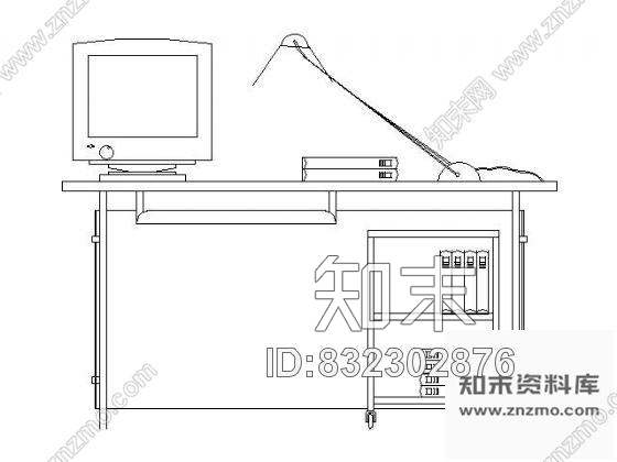 图块/节点多个电脑桌图块cad施工图下载【ID:832302876】