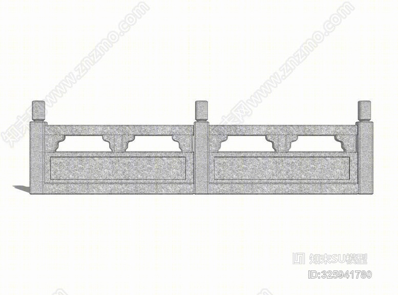 中式栏杆SU模型下载【ID:325941780】