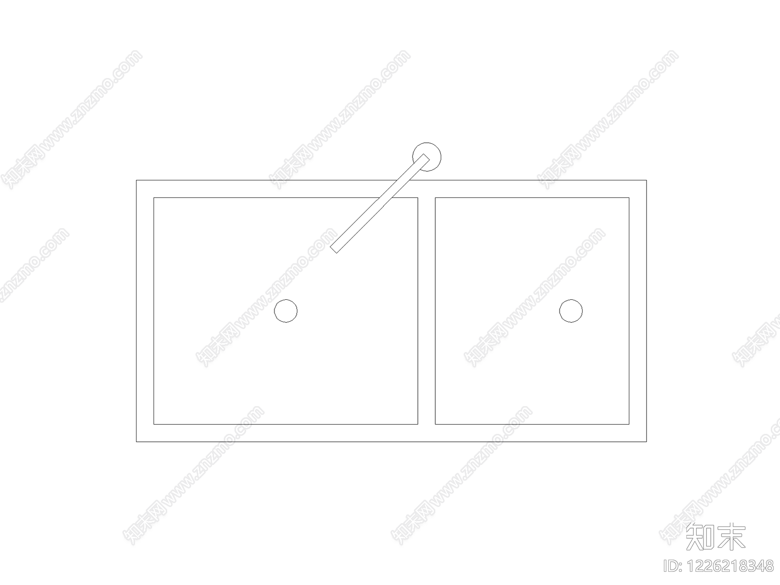 现代,极简厨房设施CAD图纸