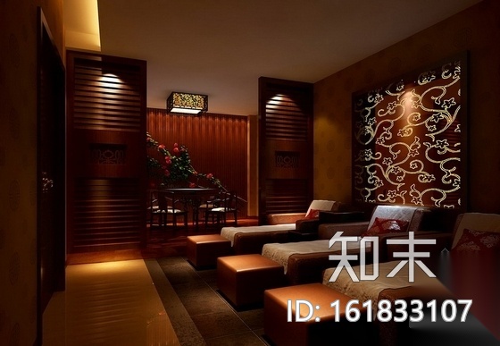 [湛江]中式风情足浴中心装修图（含效果）cad施工图下载【ID:161833107】