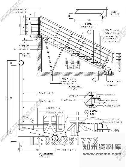 图块/节点钢管楼梯详图Ⅰcad施工图下载【ID:832251776】
