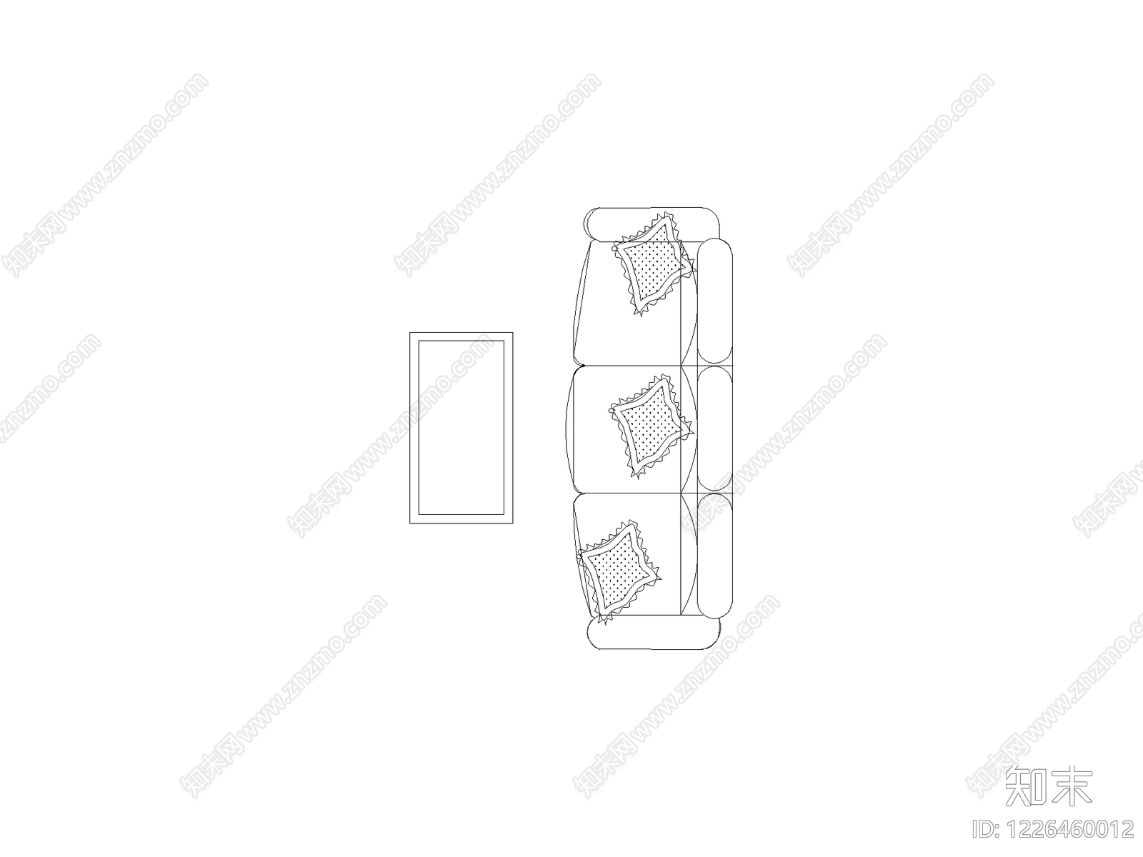 沙发cad施工图下载【ID:1226460012】
