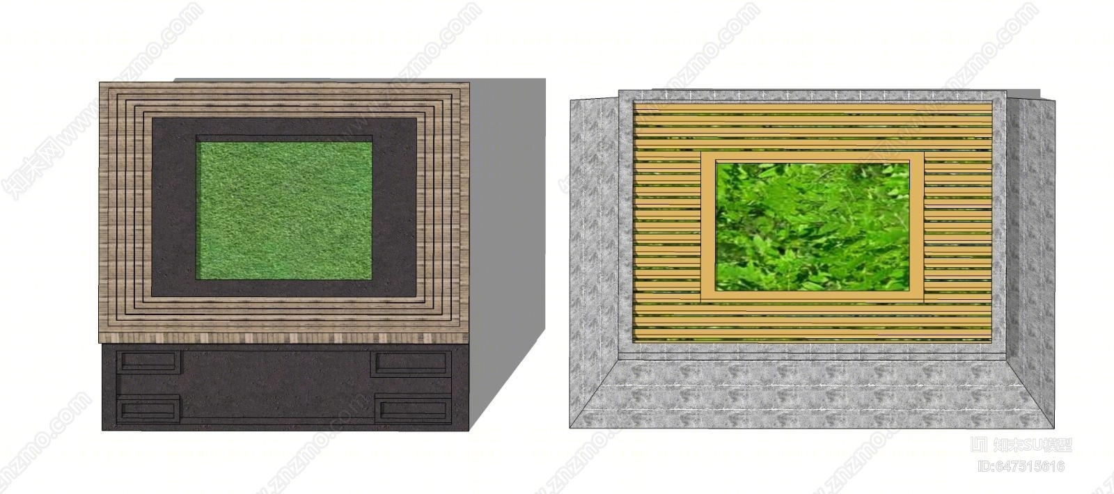 现代方形树池SU模型下载【ID:647515616】