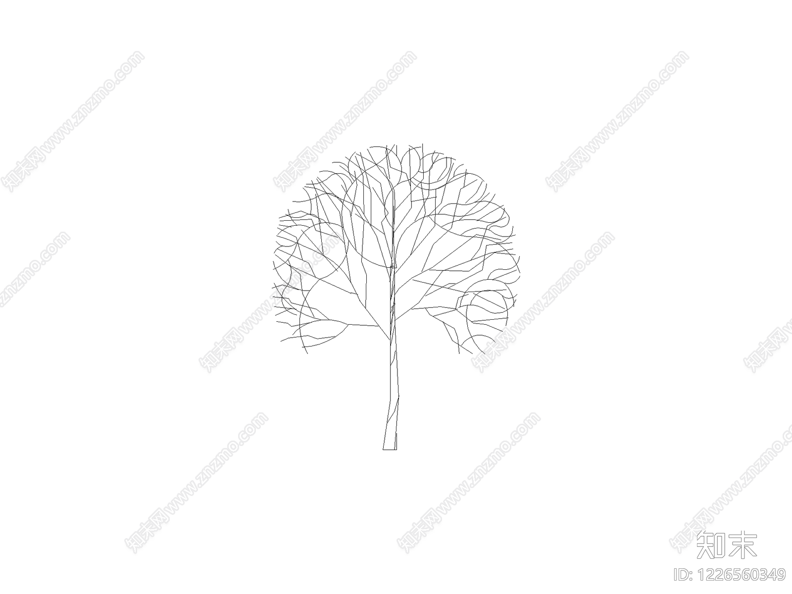 现代乔木种植CAD图纸