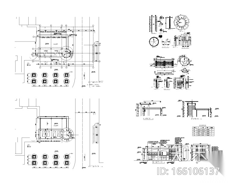 46套景观大门入口CAD施工图施工图下载【ID:166106137】