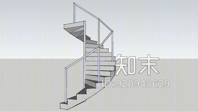 螺旋式楼梯SU模型下载【ID:920948629】