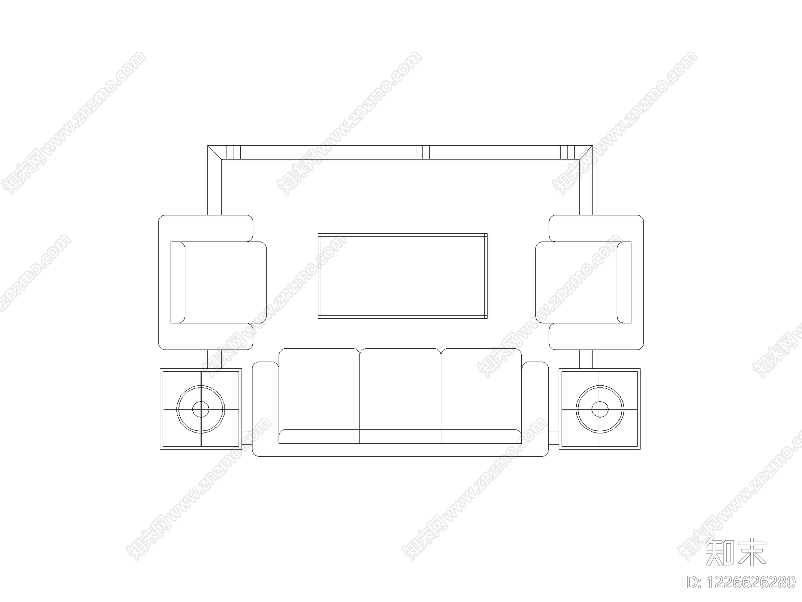现代,意式沙发CAD图纸