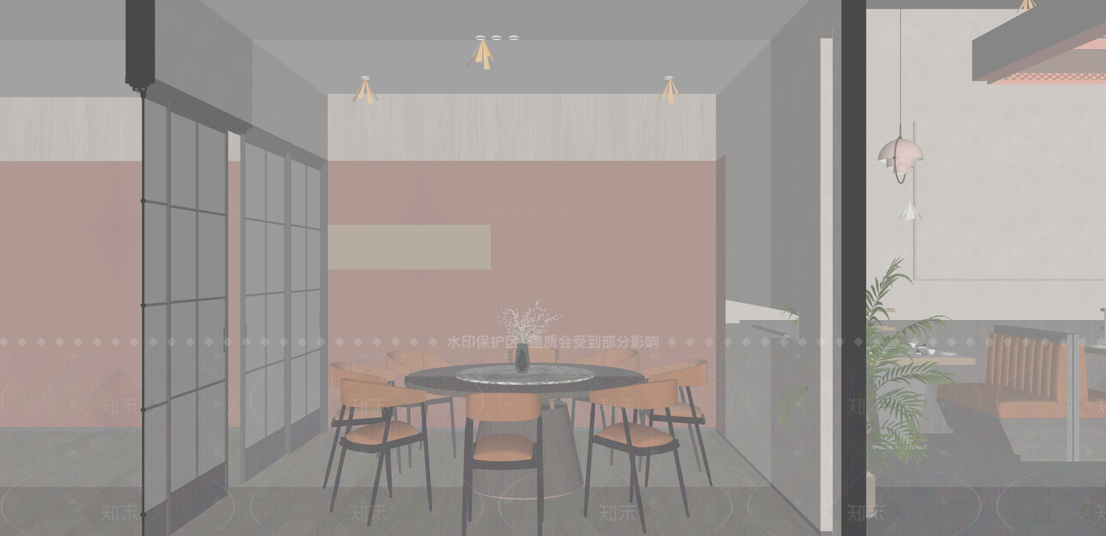 现代咖啡厅SU模型下载【ID:1215926355】
