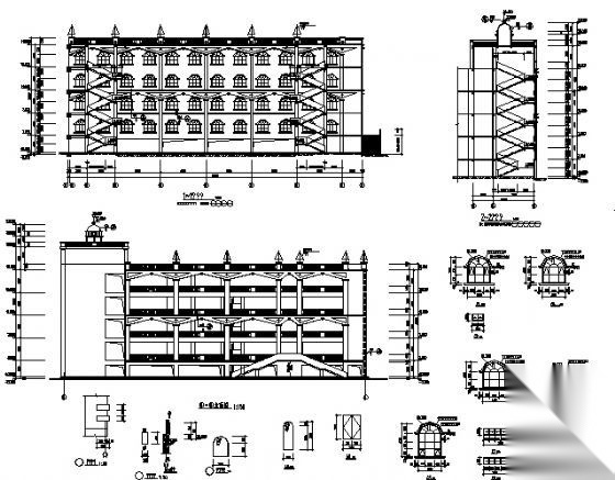 某四层小学建筑施工图cad施工图下载【ID:151575118】