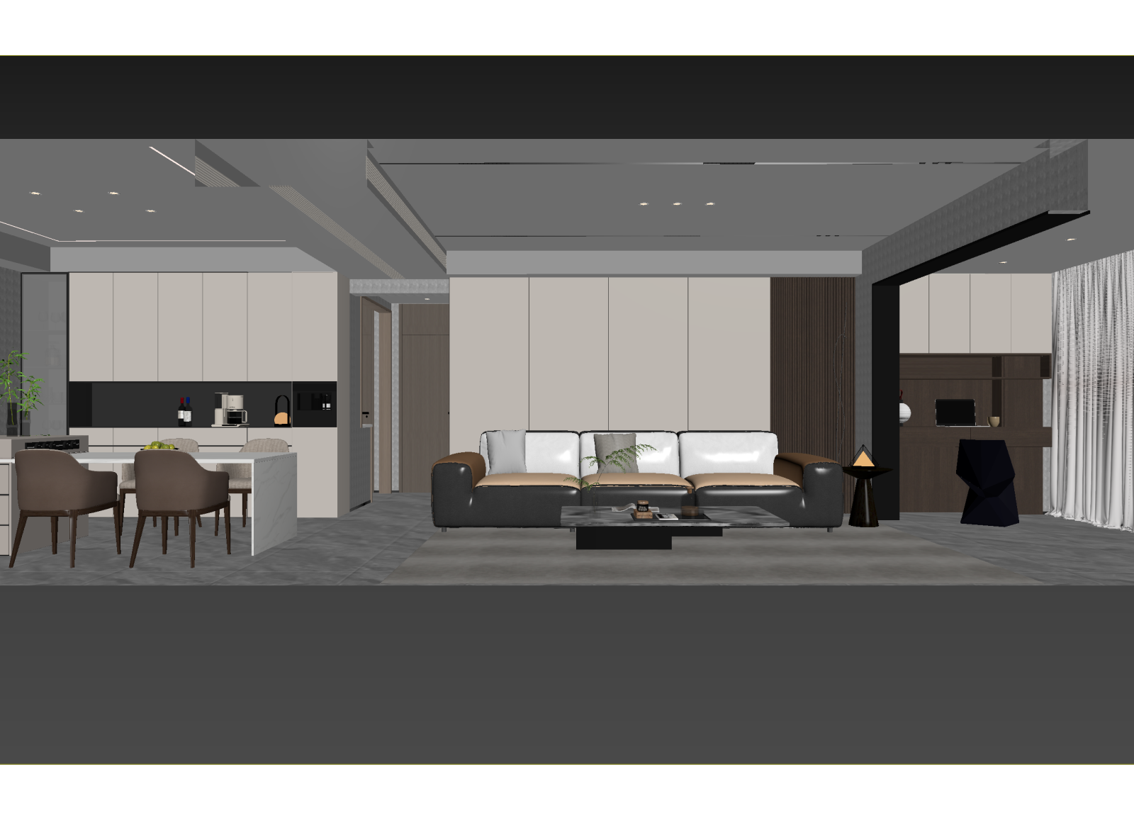 现代客餐厅3D模型下载【ID:1214949092】