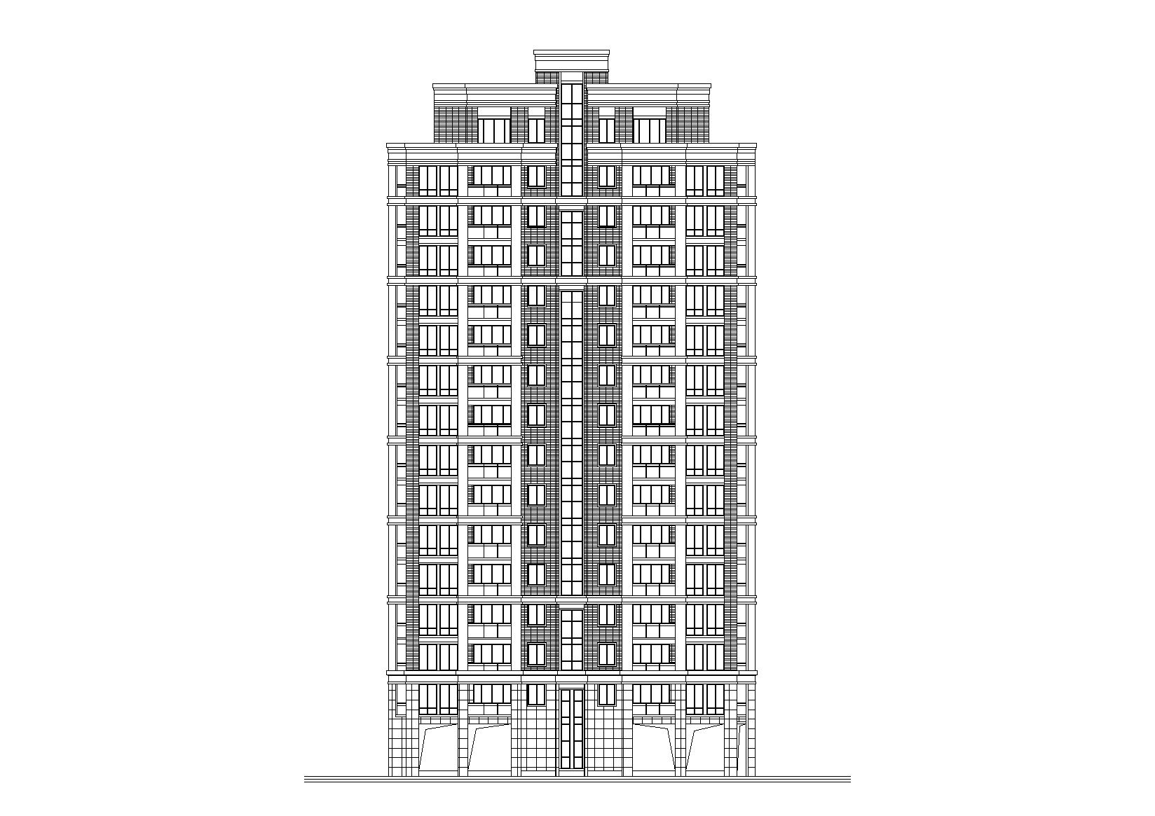 高层一梯两户紫桂苑4号住宅楼建筑施工图cad施工图下载【ID:165158174】