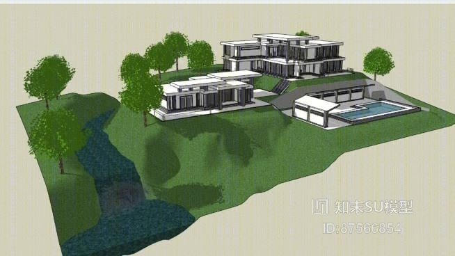 欧式建筑SU模型下载【ID:819271598】