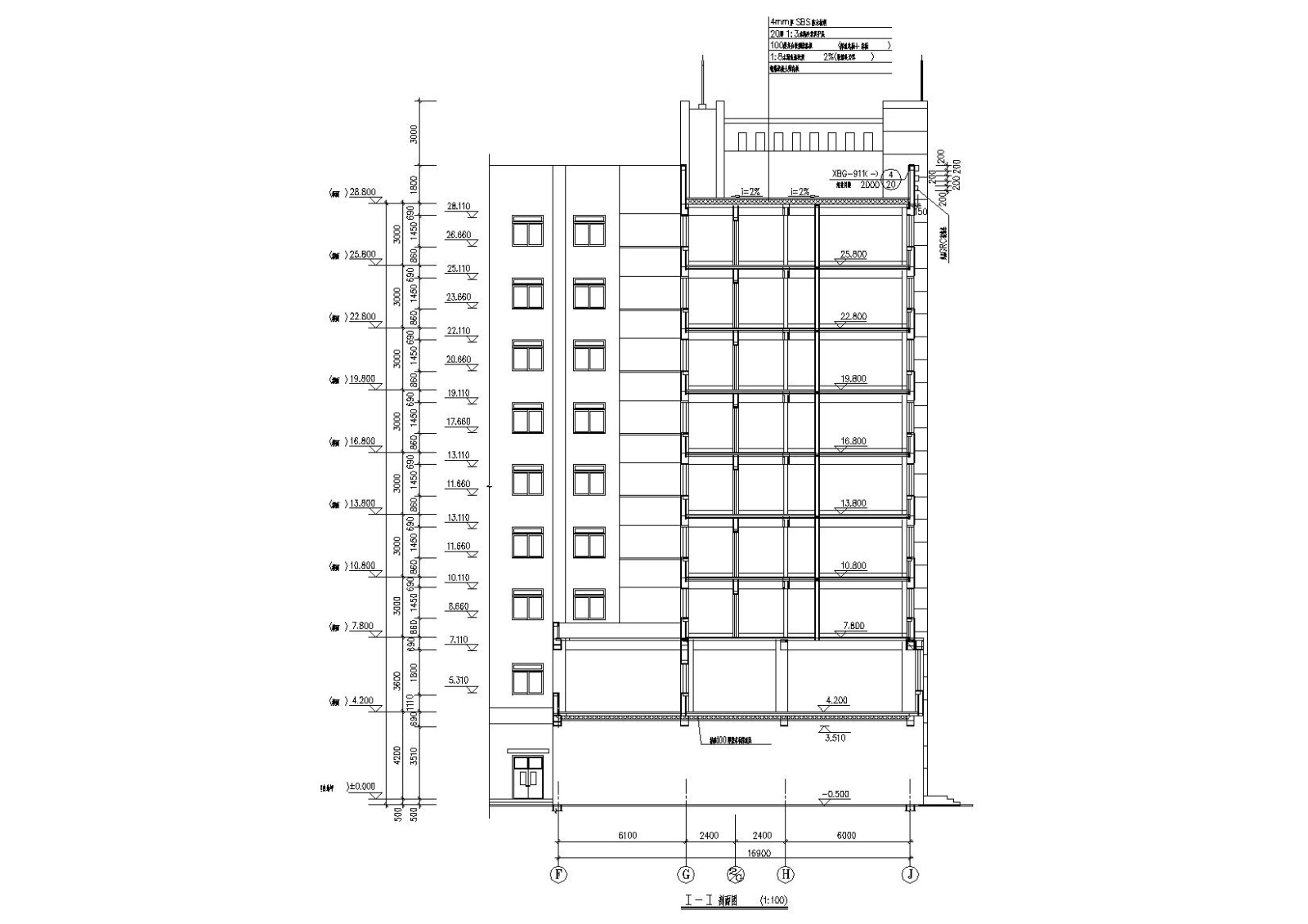 L型多层底商住宅楼建筑施工图cad施工图下载【ID:160718184】