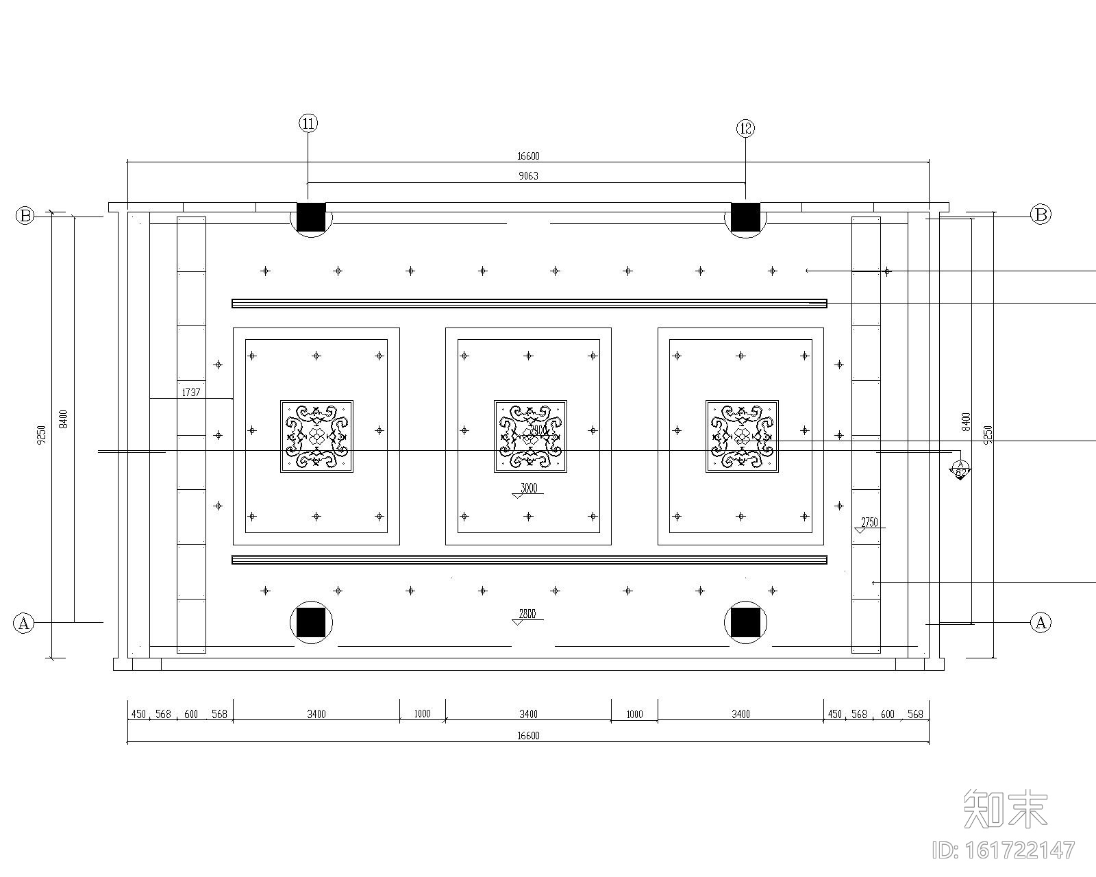 办公楼多个会议室平面施工图cad施工图下载【ID:161722147】