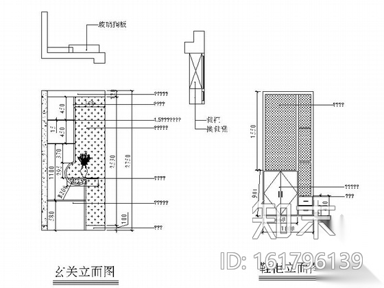 现代简洁风格两居室装修图（含效果图）cad施工图下载【ID:161796139】