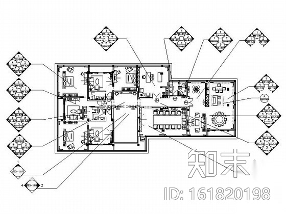 [广东]温泉景区休闲会所室内装修施工图（含物料表）cad施工图下载【ID:161820198】