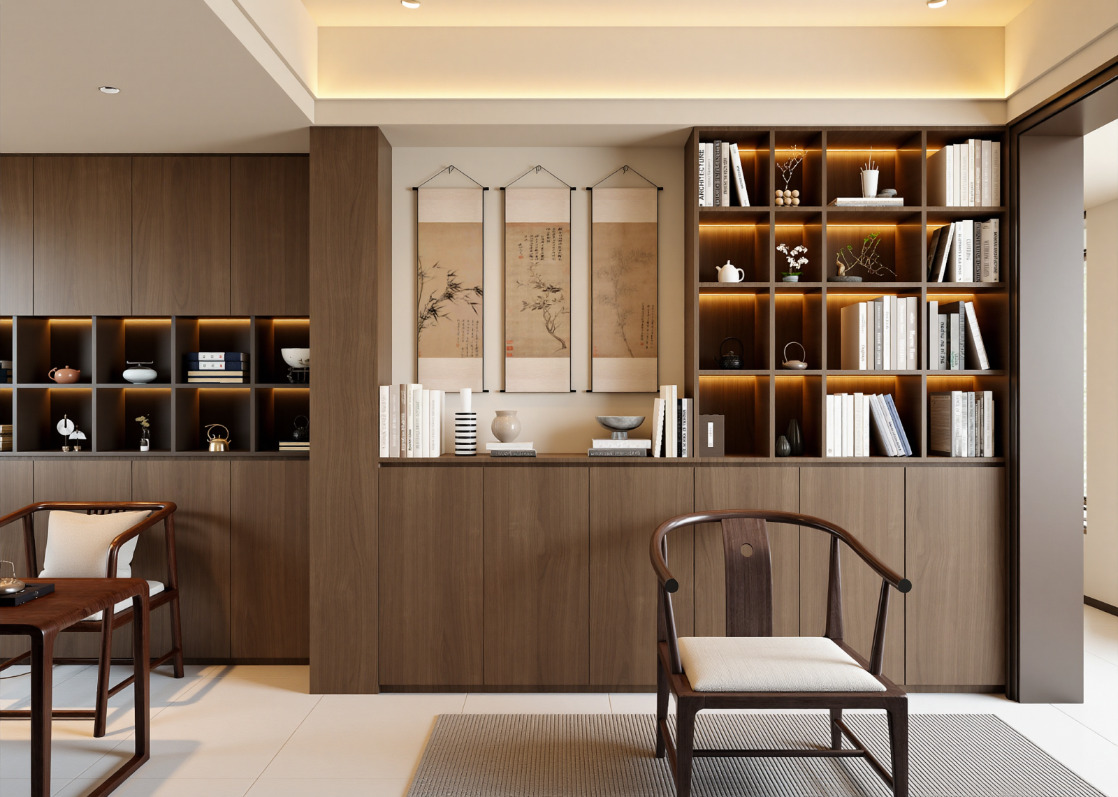 中式宋式书房3D模型下载【ID:1214843444】