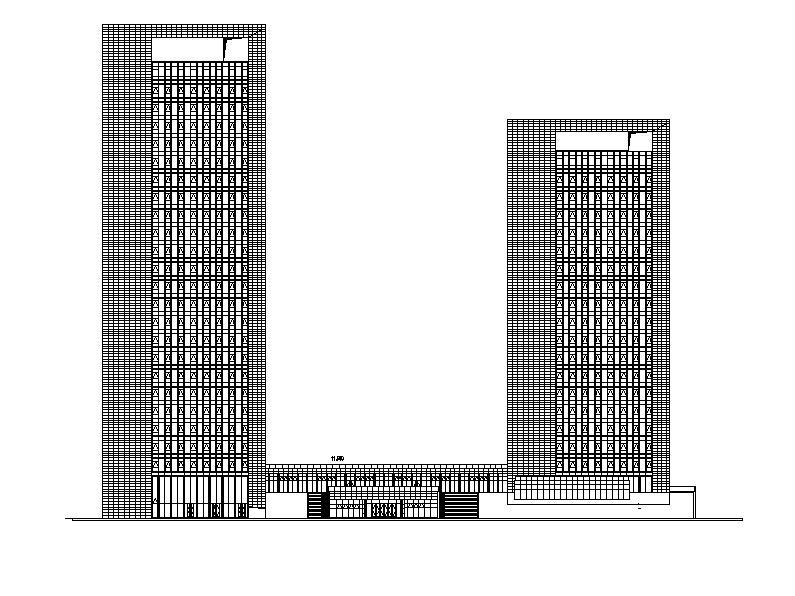 [浙江]超高层塔式连廊办公楼建筑施工图施工图下载【ID:149960139】