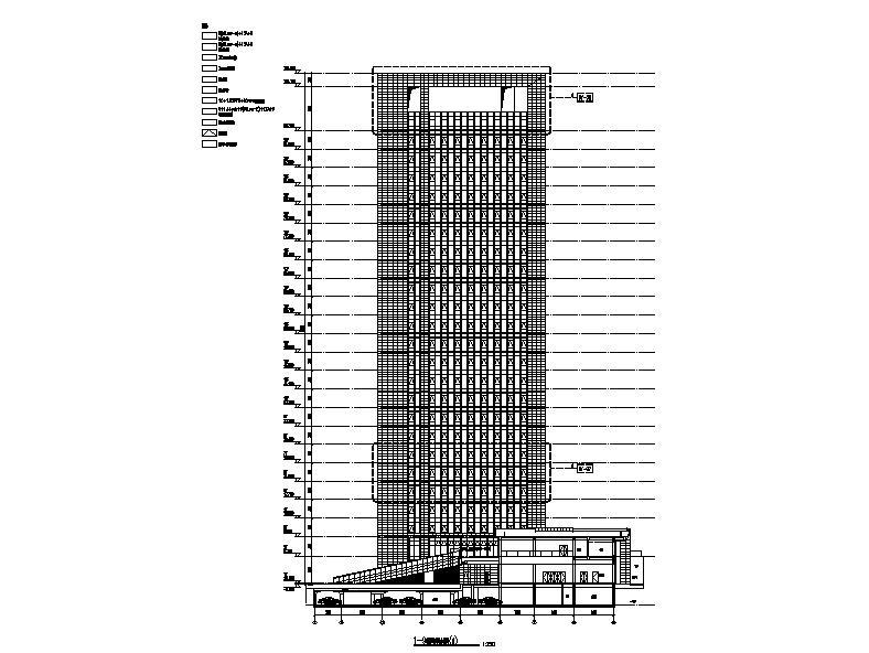 [浙江]超高层塔式连廊办公楼建筑施工图施工图下载【ID:149960139】