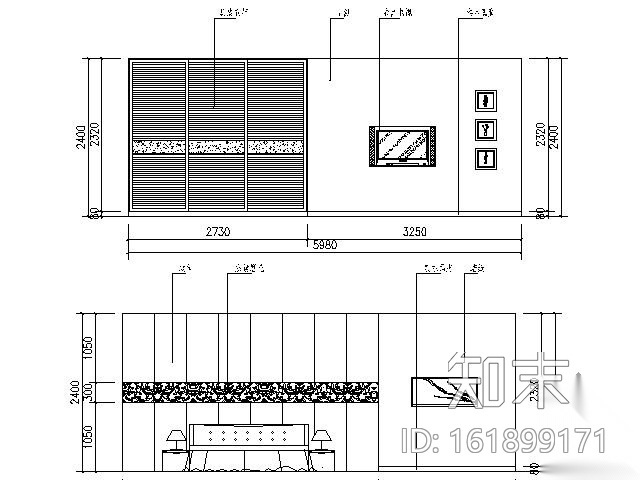 中式双层别墅装修图（含效果）cad施工图下载【ID:161899171】