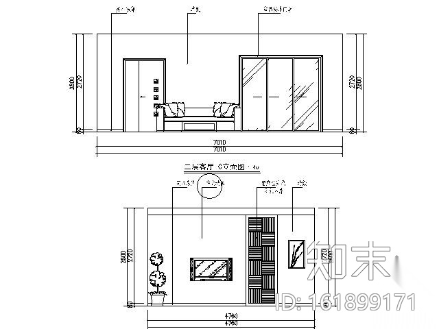 中式双层别墅装修图（含效果）cad施工图下载【ID:161899171】