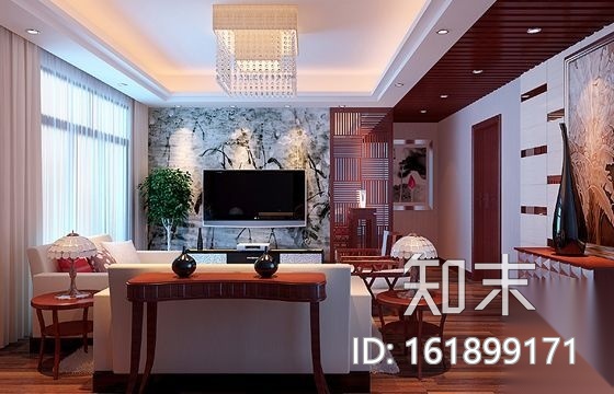 中式双层别墅装修图（含效果）cad施工图下载【ID:161899171】