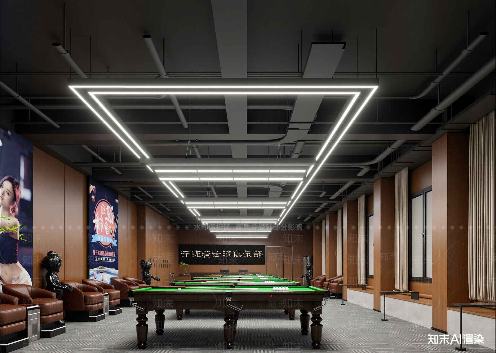 工业台球室3D模型下载【ID:1215105049】