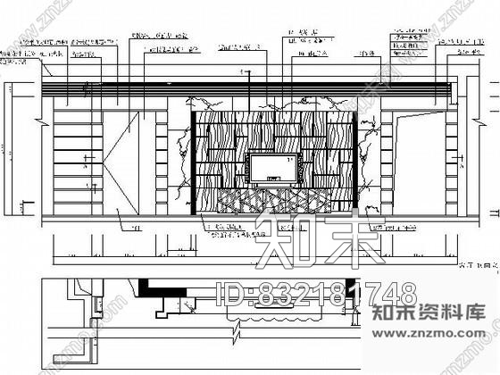 图块/节点石材电视墙详图cad施工图下载【ID:832181748】