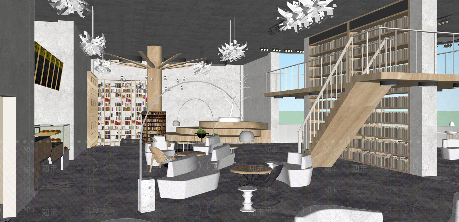 现代文创展厅SU模型下载【ID:1215204058】