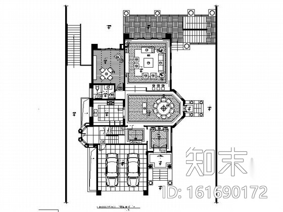 [南京]优雅豪华时尚复式住宅室内设计全套施工图（含物料...cad施工图下载【ID:161690172】