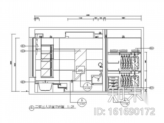 [南京]优雅豪华时尚复式住宅室内设计全套施工图（含物料...cad施工图下载【ID:161690172】