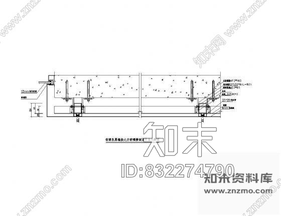 图块/节点铝塑板幕墙接大白玻璃横剖面节点图施工图下载【ID:832274790】