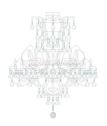 吊灯cad施工图下载【ID:178288106】