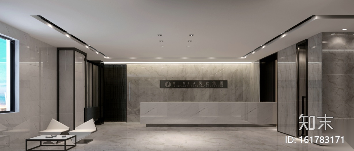 现代风格民发集团办公空间设计施工图（附效果图）cad施工图下载【ID:161783171】