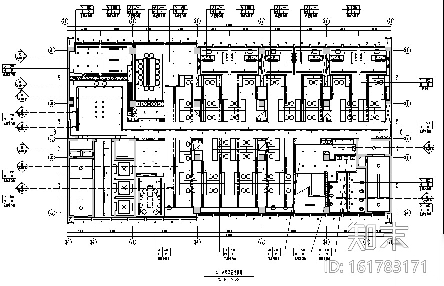 现代风格民发集团办公空间设计施工图（附效果图）cad施工图下载【ID:161783171】