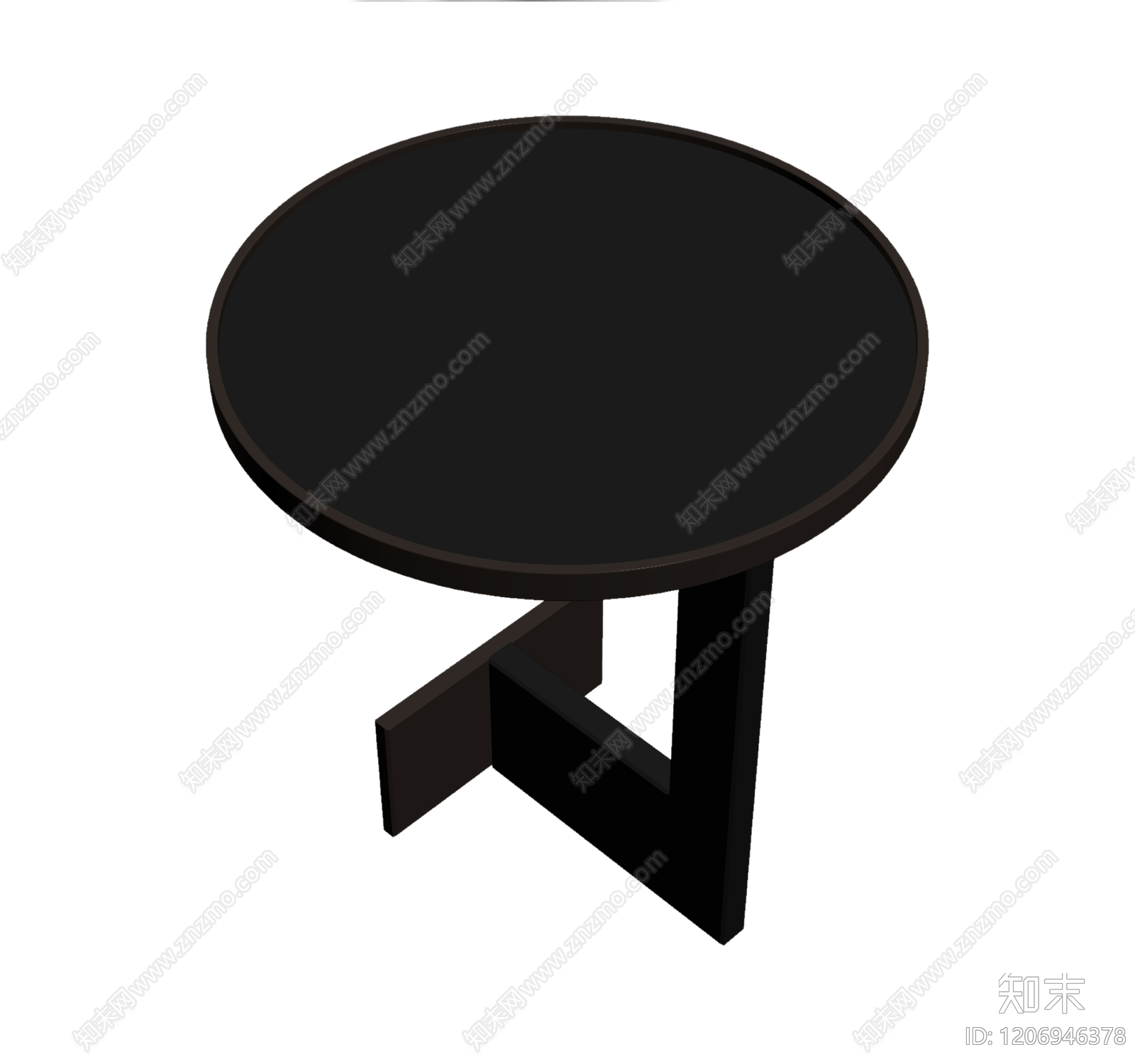 圆形黑色茶几3D模型下载【ID:1206946378】