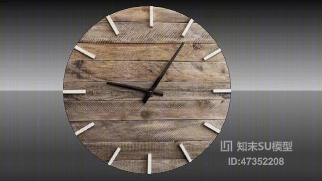 木制挂钟SU模型下载【ID:117819296】