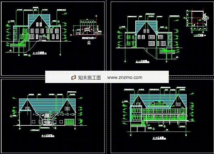 一套豪华别墅建筑施工图cad施工图下载【ID:36950967】