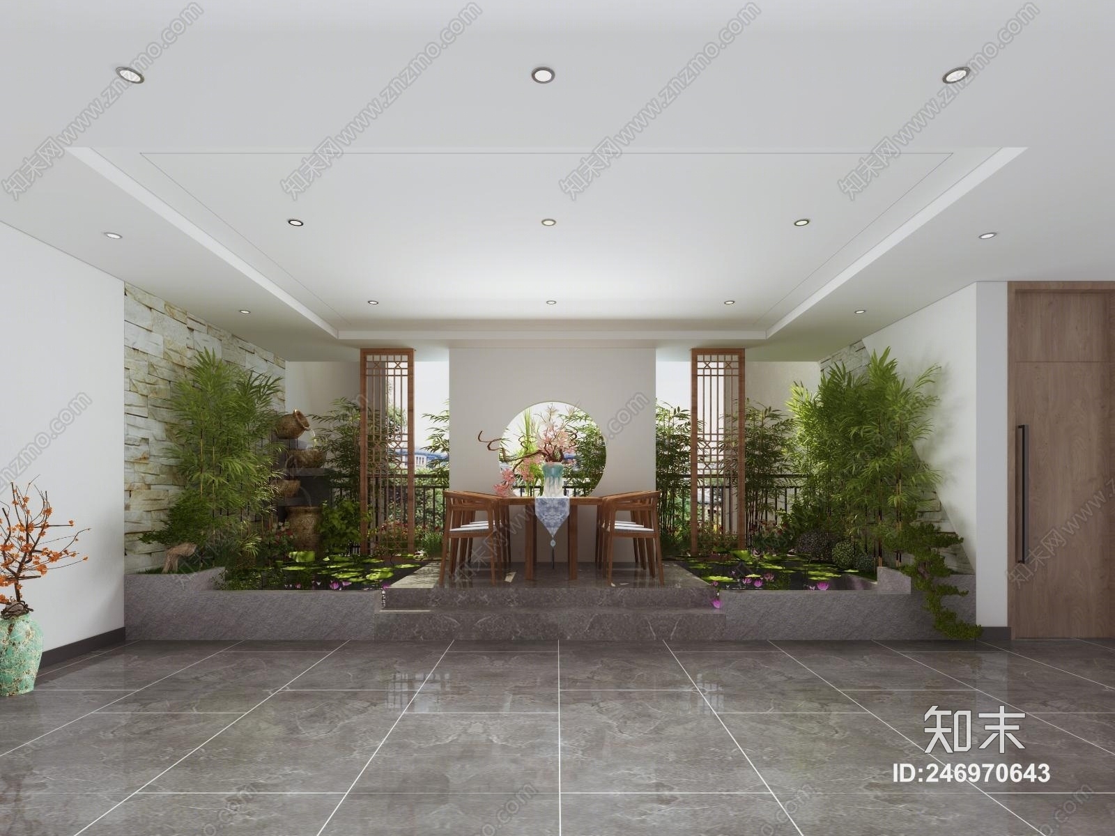 新中式客厅3D模型下载【ID:246970643】