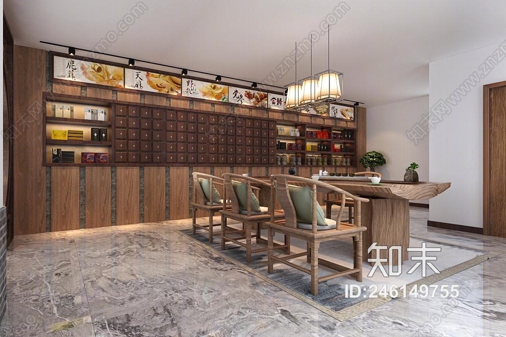 中式医药店3D模型下载【ID:246149755】